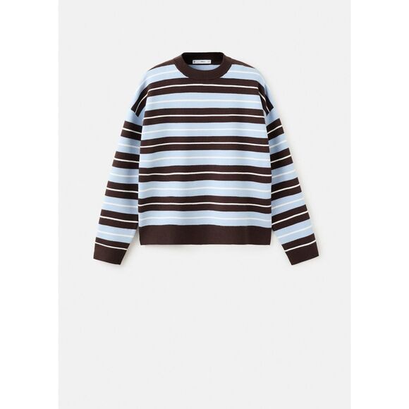 Mango Sweaters - NWT- MANGO - Oversized striped sweater chocolate - L - Woman